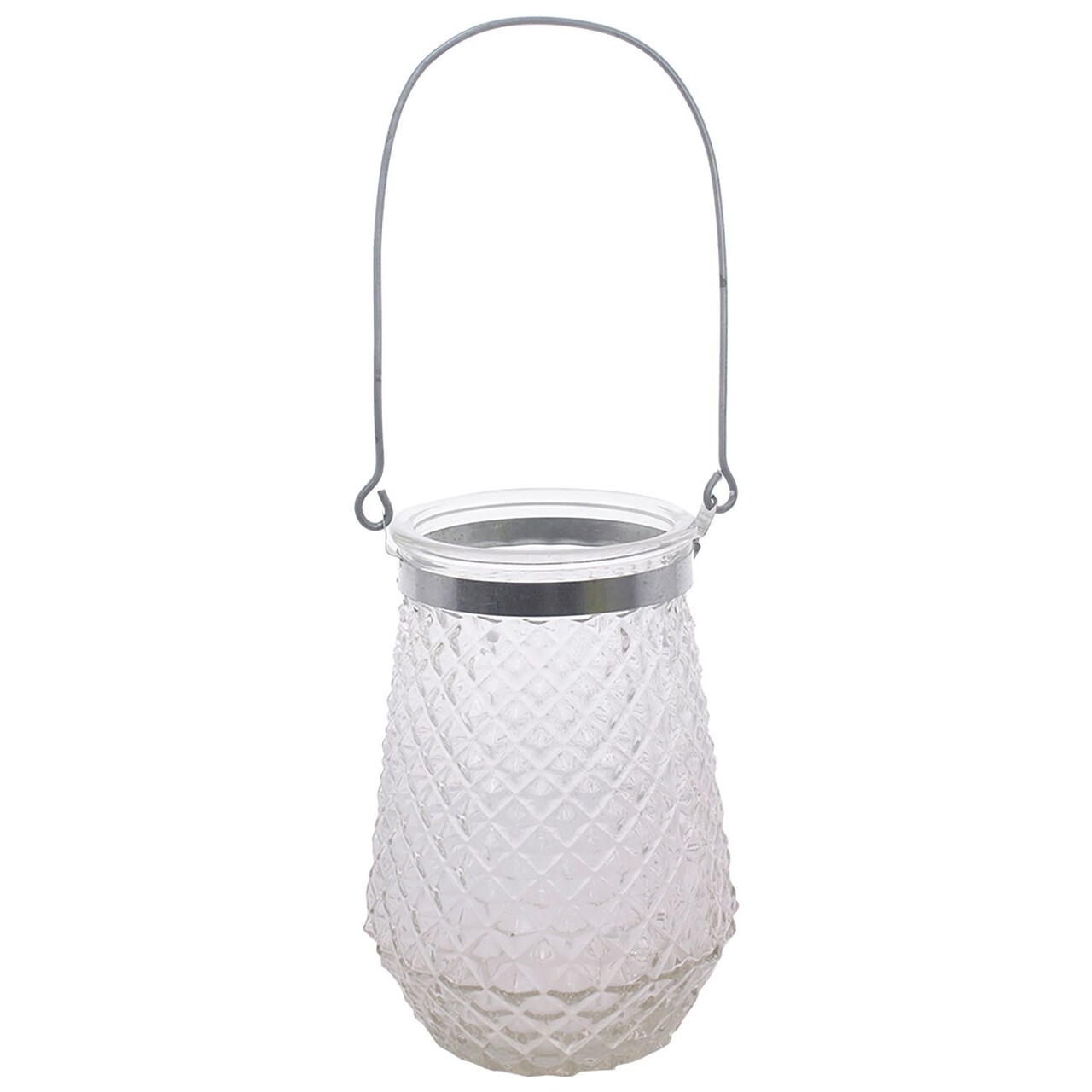 Contemporary Home Living 8.5" Clear Large Glass Vase with Metal Handle